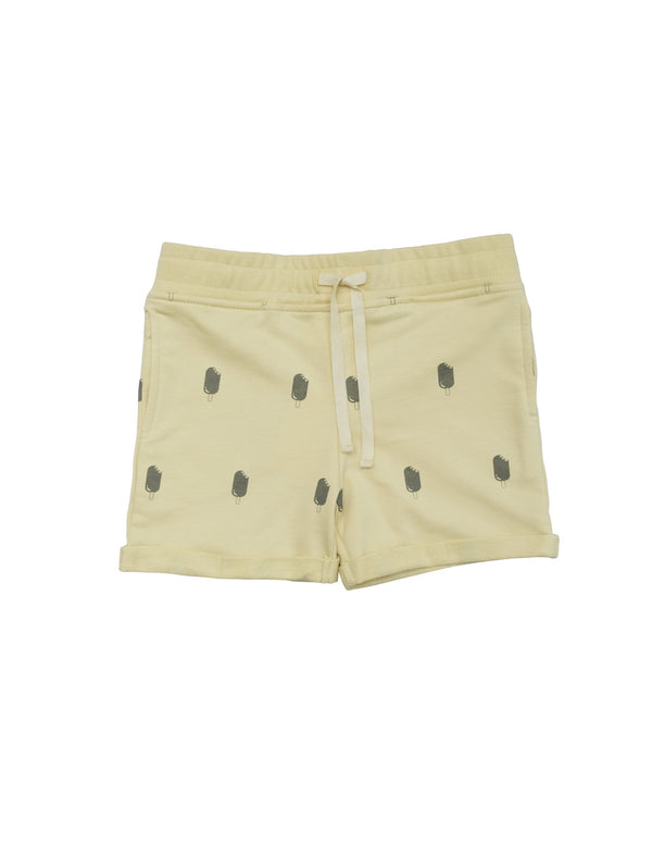 Cool shorts in soft organic cotton isweatshirt with ribbed waist and a herringbone drawstring for a perfect fit. Small fold-up at leg and a classic unisex model that suits kids of all ages. Made in Portugal